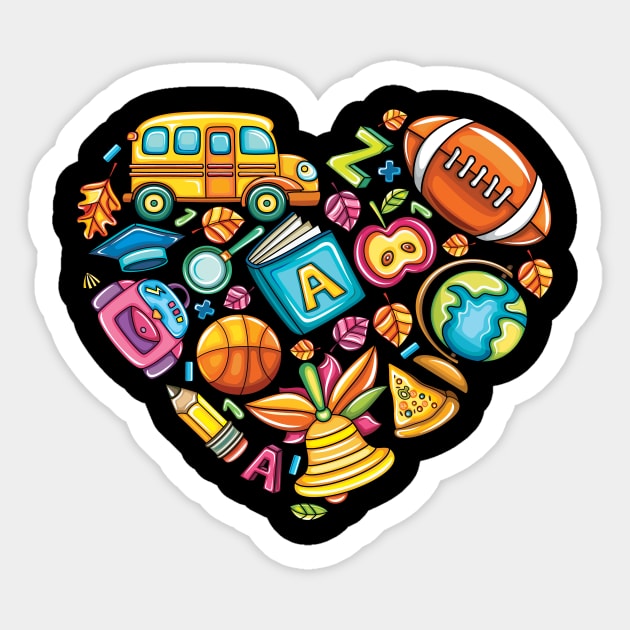 I Love My School Heart Back To School Gift Sticker by Ramadangonim